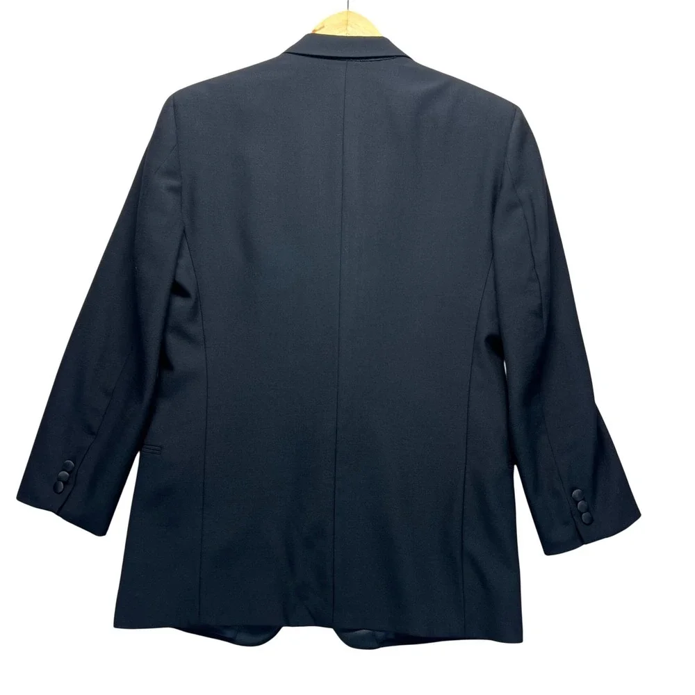 Vintage Mani‎ by Giorgio Armani Black Wool Tuxedo Jacket Satin Peak 40R Italy